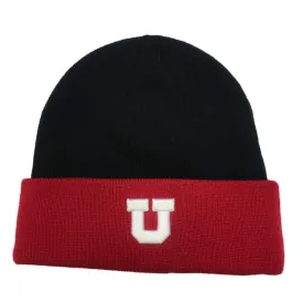 Utah Utes TOW Black and Red 100% Acrylic Knit Cuffed Skull Beanie Hat Cap