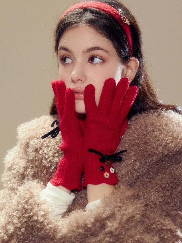 Warm Sheep Velvet Girls Gloves【s0000003638】