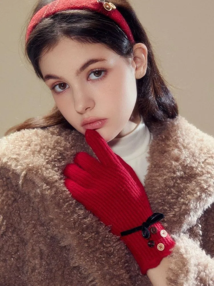 Warm Sheep Velvet Girls Gloves【s0000003638】