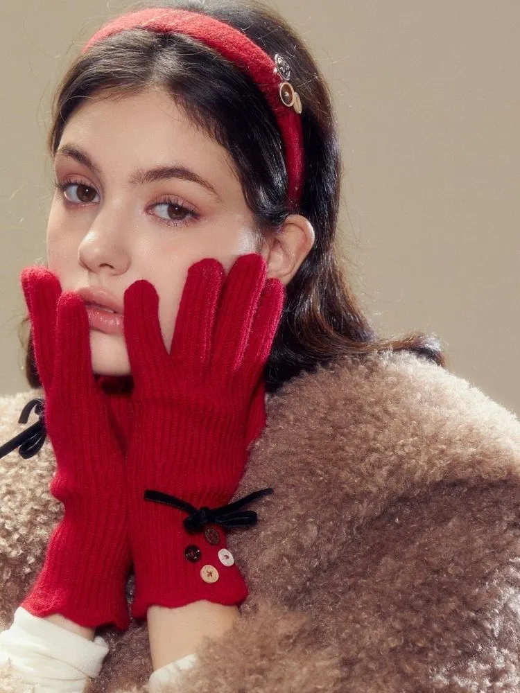 Warm Sheep Velvet Girls Gloves【s0000003638】