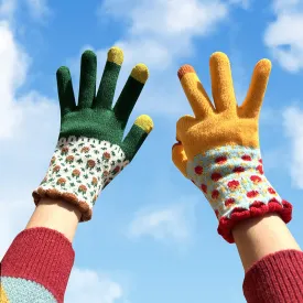 Women's Full Finger Gardening Touch Screen Knit Gloves