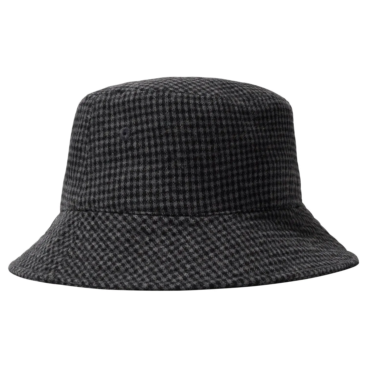 WOOL CHECK BIG STOCK BUCKET / STUSSY / CHARCOAL