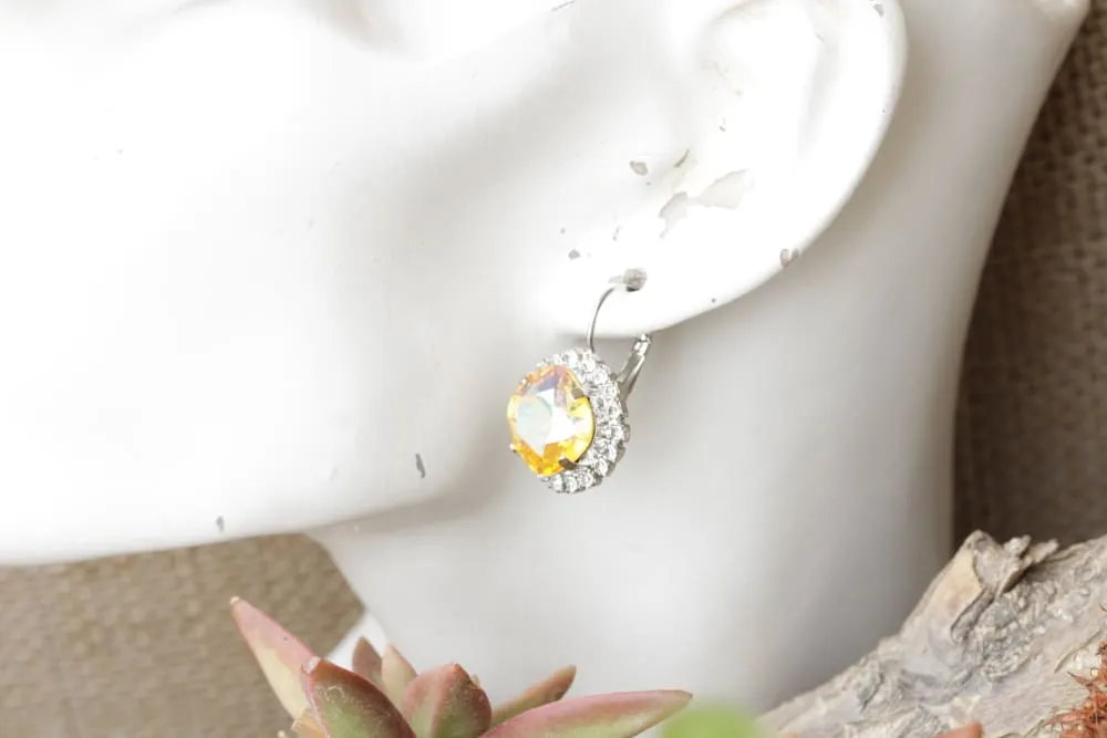 YELLOW SPARKLY EARRINGS