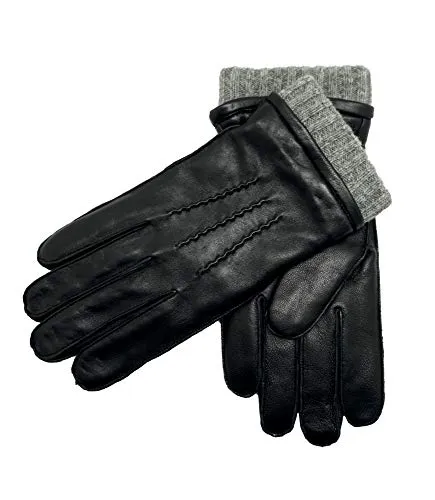 YISEVEN Winter Men’s   Sheepskin Leather Gloves